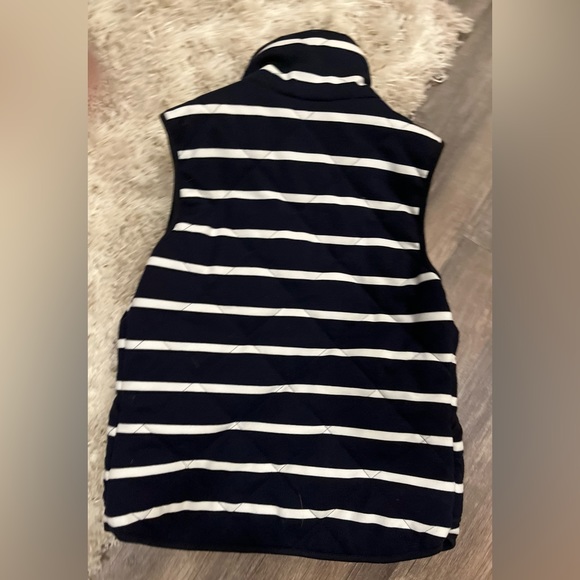 Peach Love Blue White Striped quilted zipper vest Small. Excellent condition. - Picture 3 of 3
